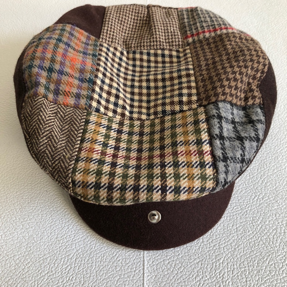 Wool Patchwork Flat Cap - image 2